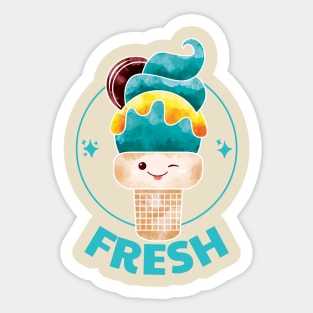 Fresh japanese kawaii ice cream Sticker